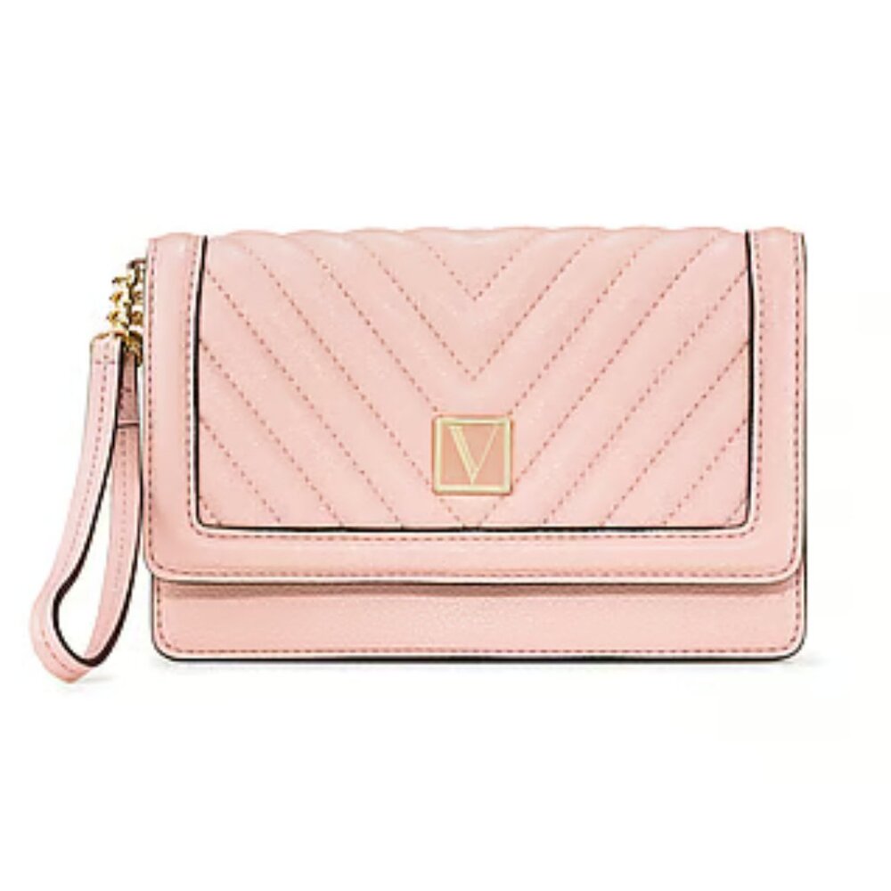 NWT Victoria's Secret V-quilt Tech phone wristlet clutch in orchid blush - Picture 2 of 4